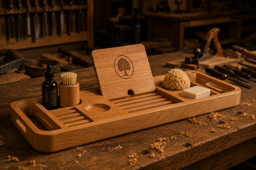 Handmade Alder Bath Caddy Commission – Deposit